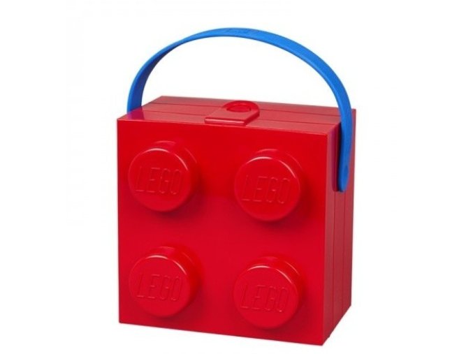 LEGO Svačinový box s rukojetí červený