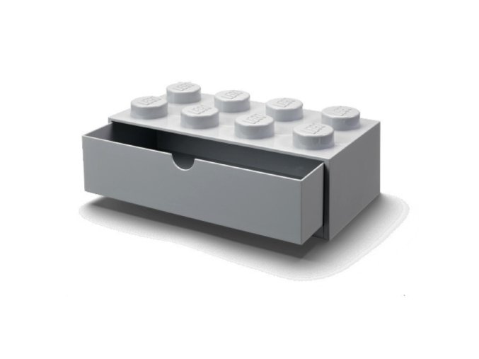 LEGO Stolní box 8 se zásuvkou šedý