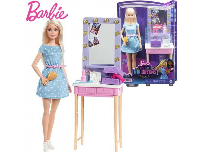 Barbie Big City Big dreams Panenka a kosmetický stolek