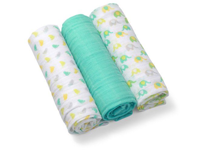 Pleny mušelínové - Super soft 3ks - peprmintový