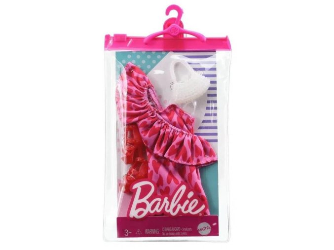 Barbie Módní příběhy Růžové srdíčkové šaty