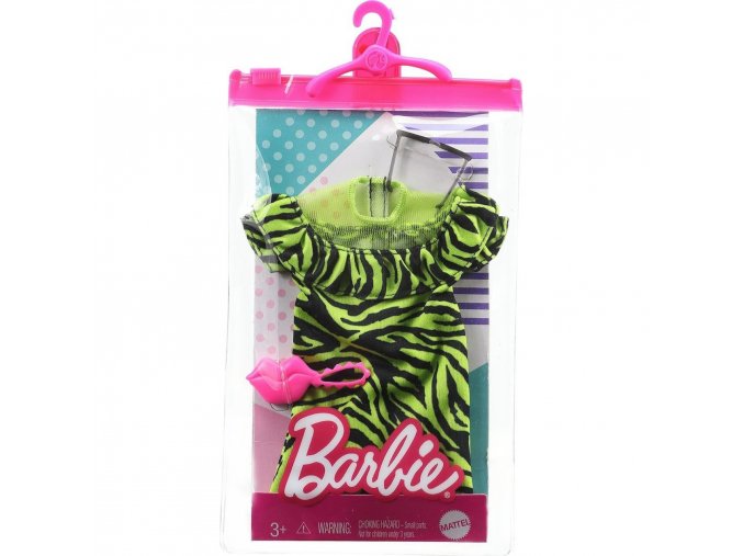 Barbie Módní příběhy Zelené tygrované šaty