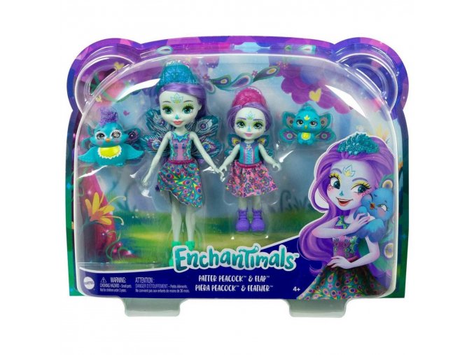 EnchanTimals Panenka se sestřičkou Patter Peacock™ a Flap™