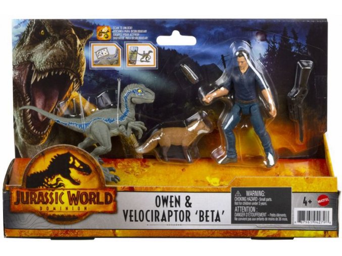 MATTEL GWM26 Jursky svet Nadvlada Owen a Velociraptor Beta 01