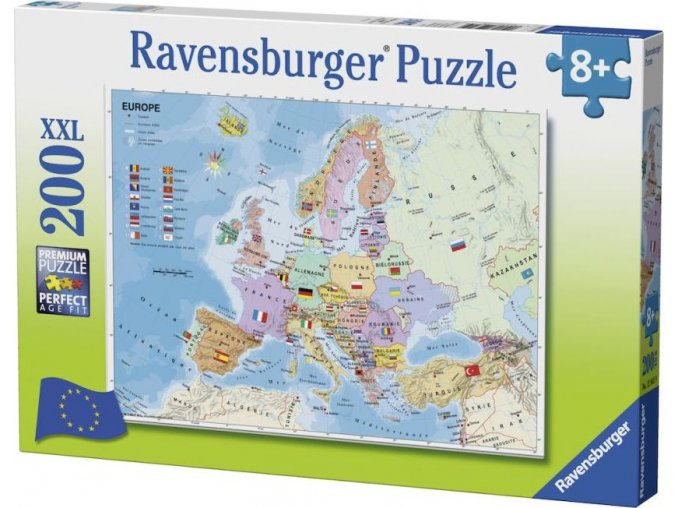 Ravensburger 12841 Mapa Evropy 200 dílků