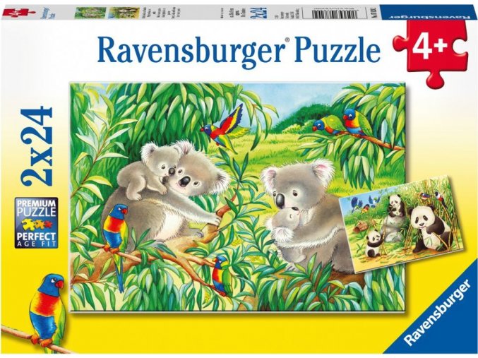 Ravensburger 07820 Roztomilé koaly a pandy 2x24 dílků