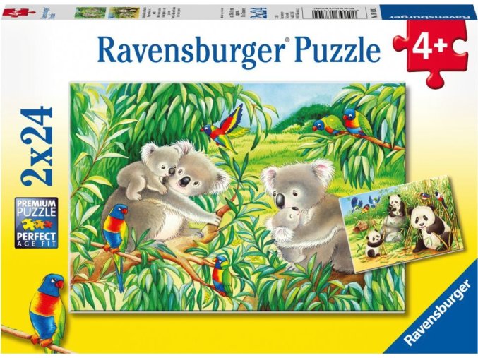 Ravensburger 07820 Roztomilé koaly a pandy 2x24 dílků