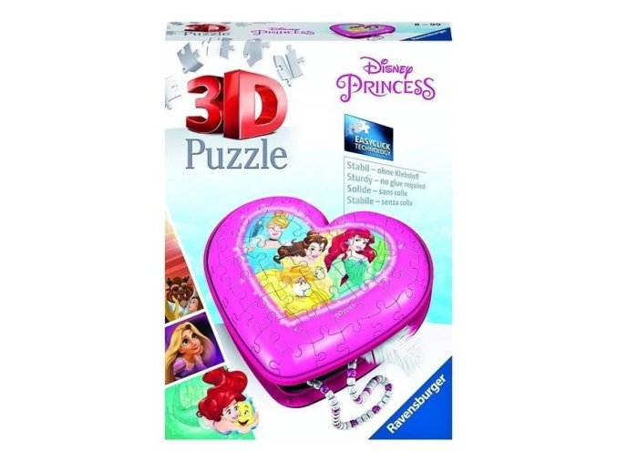 Ravensburger 11234 Puzzle 3D Srdce Disney princezny 54 dílků