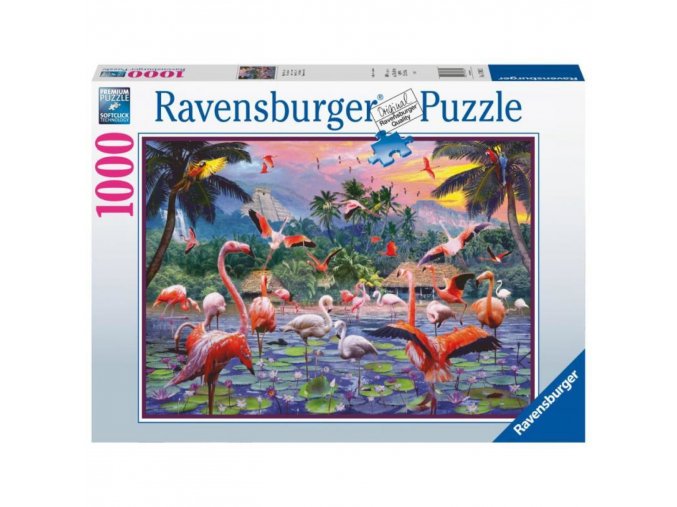 Ravensburger 17082 Puzzle Růžoví plameňáci 1000 dílků