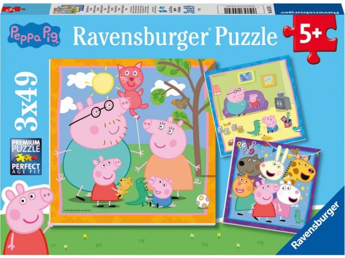 Ravensburger 55791 Prasátko Peppa 3x49 dílků