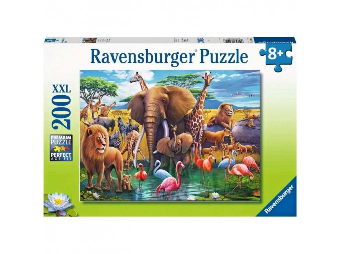 Ravensburger 13292 Puzzle Zvířata u napajedla 200 dílků XXL