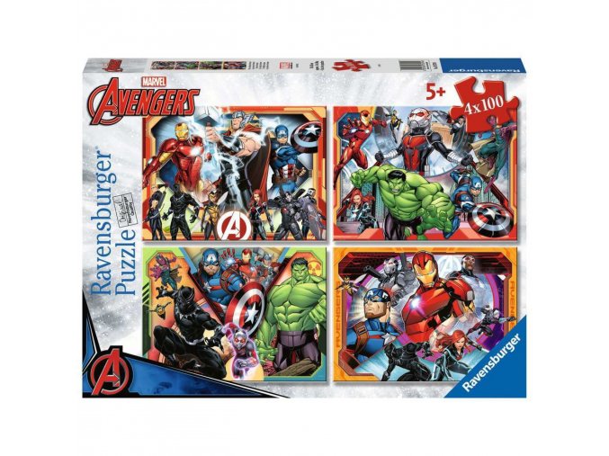 Ravensburger 07079 Puzzle Marvel Avengers 4 x 100 dílků