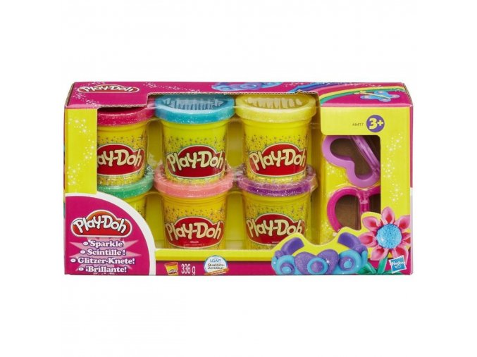 Play Doh Třpytivá modelína sada 6 ks