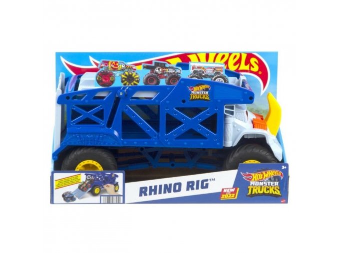 Hot Wheels Monster Trucks Nosorožčí přeprava tracků