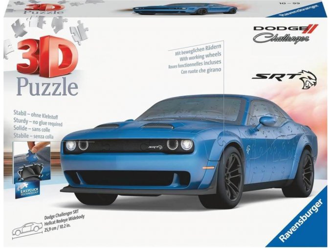 Ravensburger 11283 Puzzle 3D Dodge Challenger SRT Hellcat Widebody 108 dílků