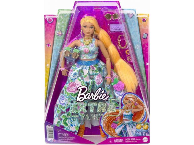 Barbie panenka Extra Fancy Stylová dlouhovláska s modrou kočičkou