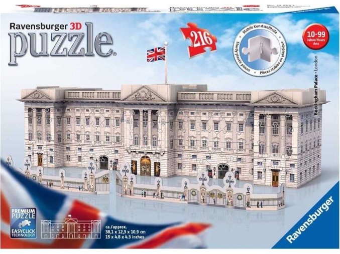 3D Puzzle Buckinghamský palác, 216 dílků, Ravensburger