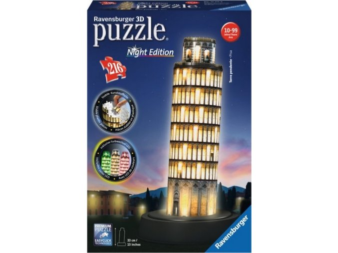 3D Puzzle Pisa, Noční Edice, 216d. Ravensburger