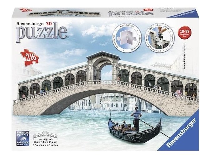 3D Puzzle Rialto most, Benátky, 216d. Ravensburger