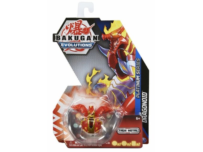 BAKUGAN True Metal figurka Červený drak