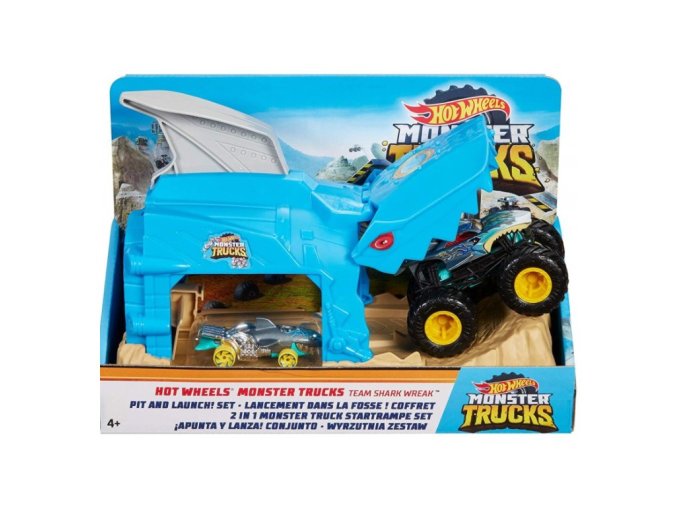 Hot Wheels Monster trucks závodní herní set Shark Wreak