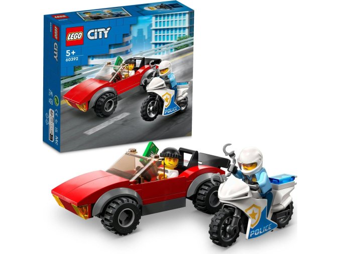 LEGO® City 60392 Honička auta s policejní motorkou