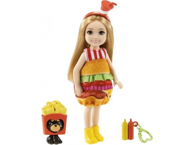 Barbie Chelsea Puppe im Burger-Kostüm