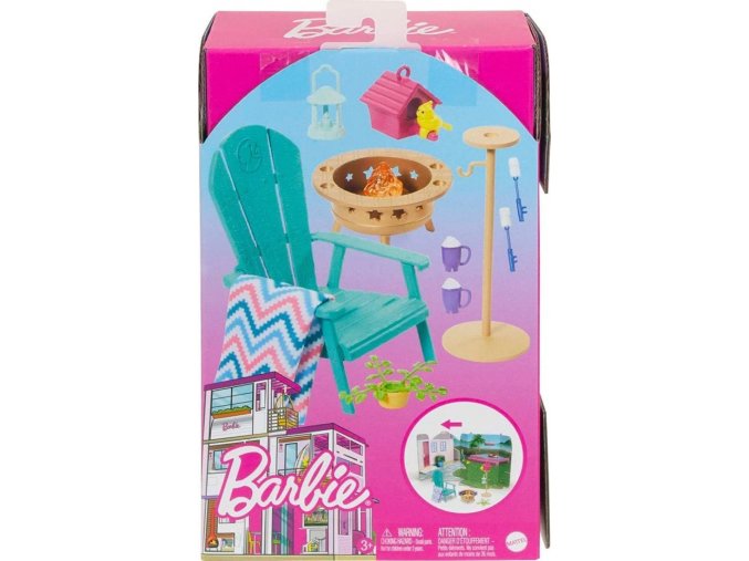 Barbie stylový nábytek grilování v zahradě