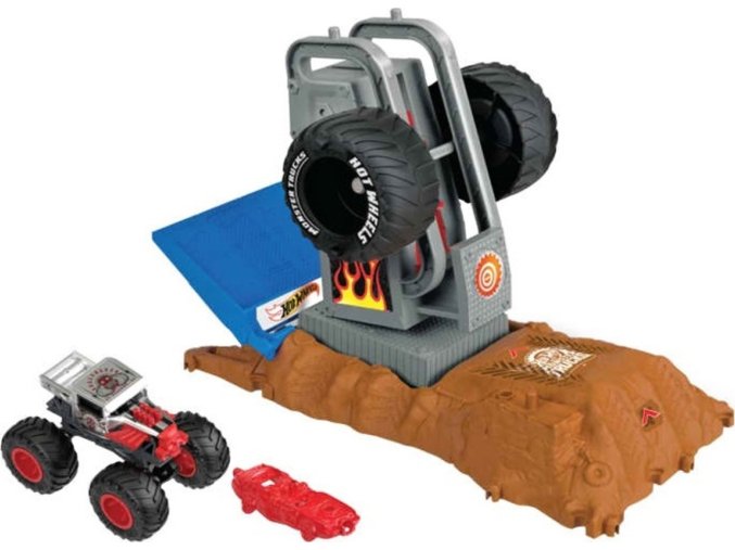 HW MONSTER TRUCKS TIRE PRESS CHALLENGE PLAYSET