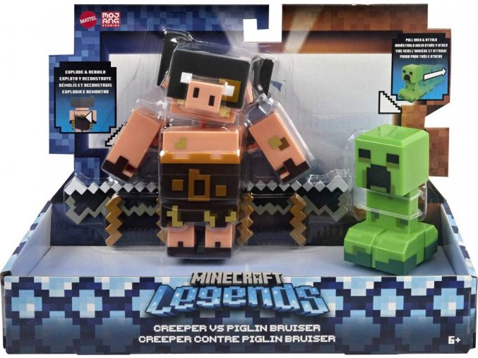 minecraft legends figurky creeper vs piglin bruiser 1