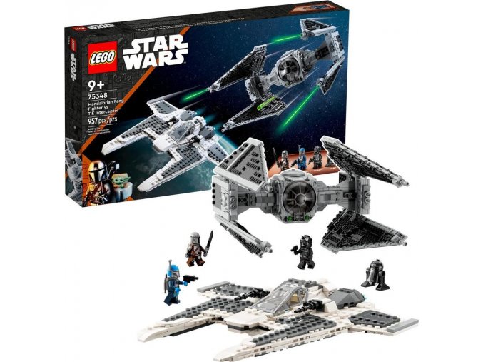 LEGO® Star Wars™ 75348 Mandalorianská stíhačka třídy Fang proti TIE Interceptoru