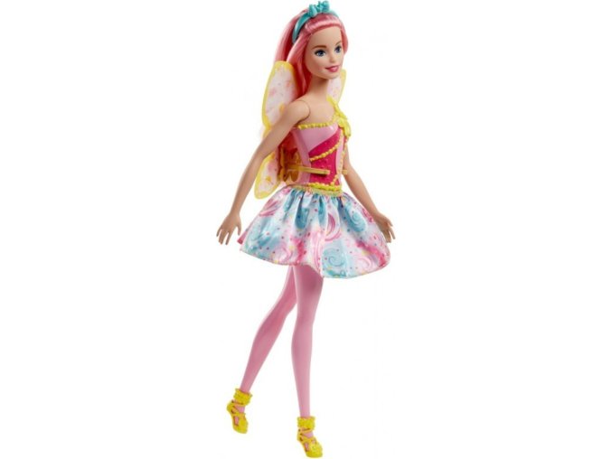 Barbie Víla růžové vlasy FJC88
