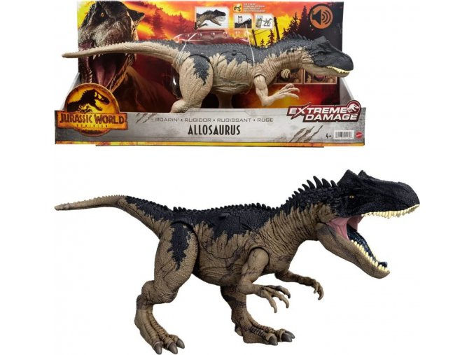 Jurský svět zraněný Allosaurus se zvuky