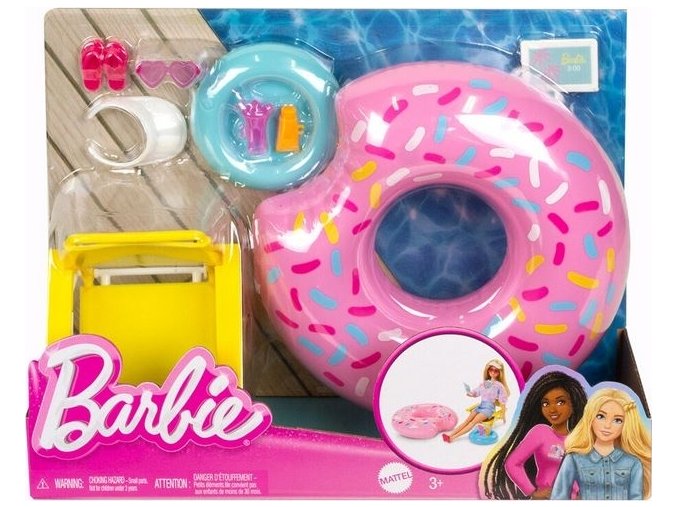 Barbie® Herní sada na pláž Plovací kruh, HPT52