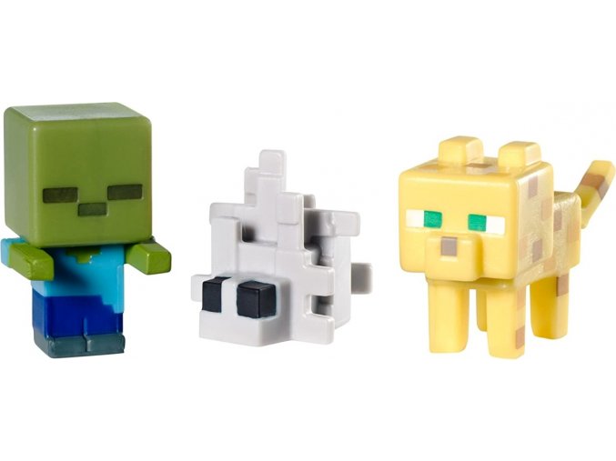 Minecraft 3ks figurky: Ocelot, Zombie a Silverfish