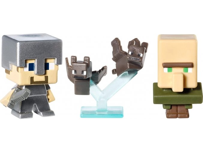 Minecraft 3ks figurky: Bats, Steve a Villager CKH38