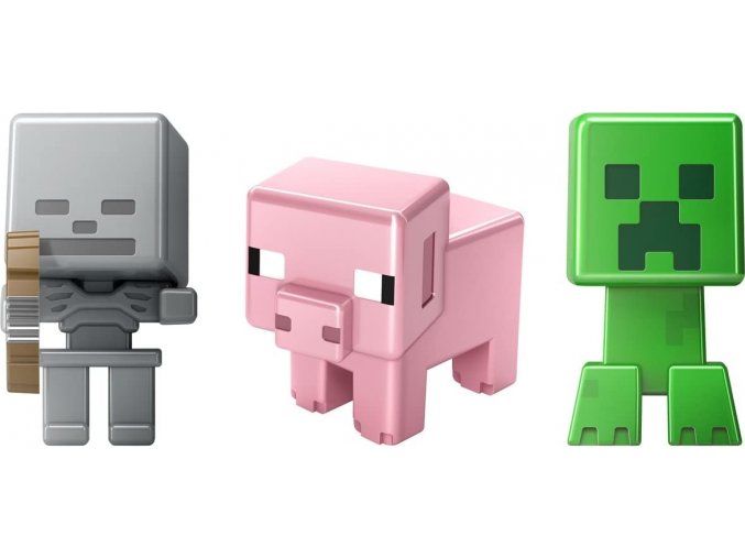 Minecraft 3ks figurky: Pig, Creepera Skeleton CGX28