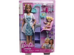 Barbie povolání herní set s panenkou zubařka hnědovláska