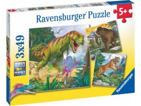 Ravensburger 09358 Puzzle Dinosauři a čas 3x49 dílků