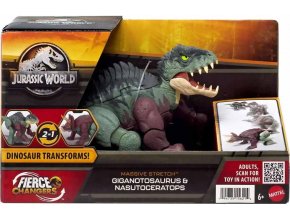 Jurský svět Dinosaurus 2v1 GIGANTOSAURUS a NASUTOCERATOPS