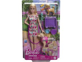 Barbie panenka a pejsek s invalidním vozíčkem