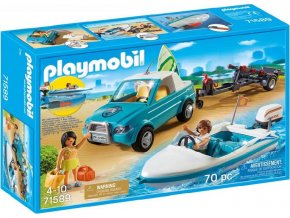 PLAYMOBIL® 71589 Pickup s motorovým člunem včetně motoru