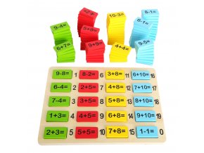 small foot Dřevěná barevná matematická tabulka součty