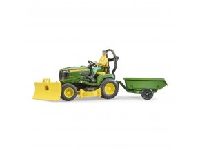 Bruder 62104 Užitkové vozy - bworld traktor John Deere s přívěsem a zahradníkem