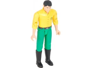 Bruder 46100 BWORLD Figurka John Deere žluté triko, zelené kalhoty
