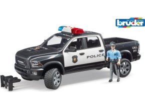 Bruder 02505 Konstrukční vozy - policejní pick-up RAM2500 s policistou