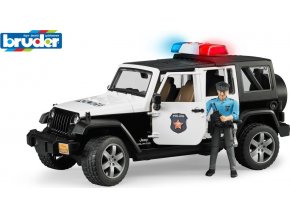 Bruder 2526 Pohotovostní vozidla - policejní Jeep Wrangler s policistou a příslušenstvím