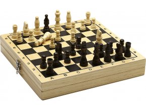 Jeujura Dřevěné šachy a dáma v boxu
