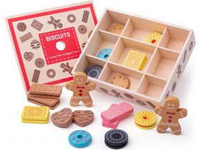 Bigjigs Toys Box s dřevěnými sušenkami