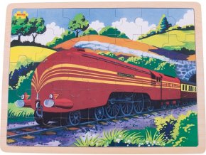 Bigjigs Toys Dřevěné puzzle historický vlak Vévodkyně z Hamiltonu 35 dílků